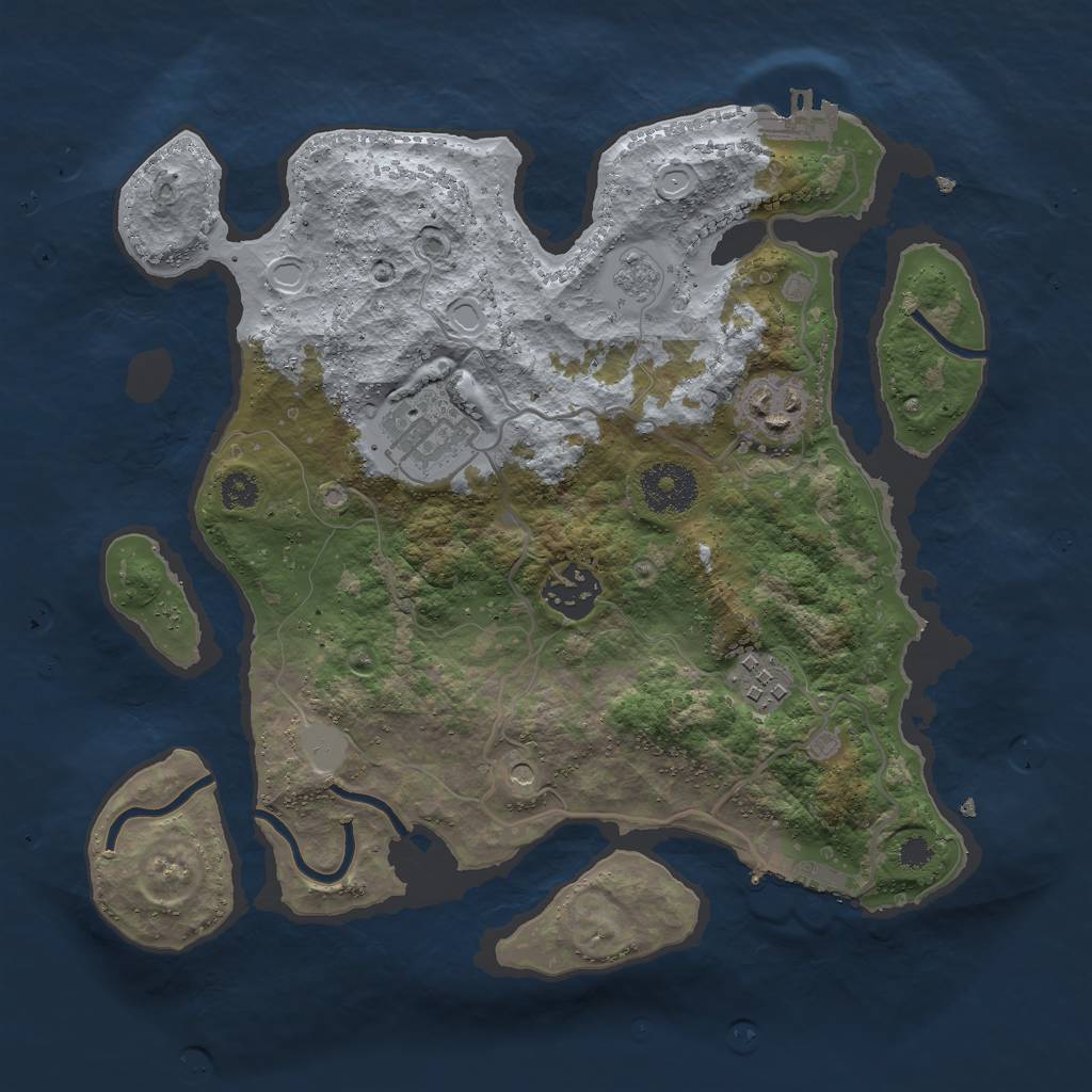 Rust Map: Procedural Map, Size: 3000, Seed: 1756364437, 13 Monuments