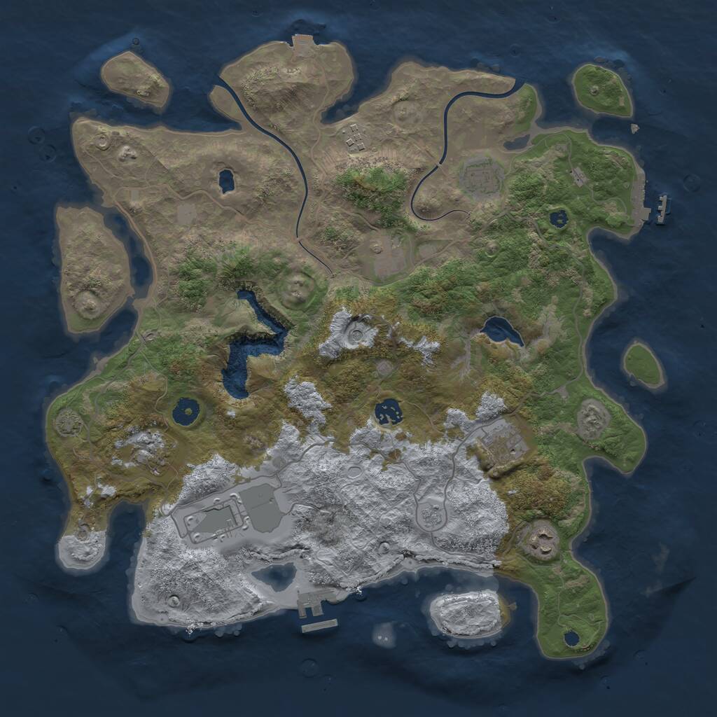 Rust Map: Procedural Map, Size: 4000, Seed: 98247, 14 Monuments