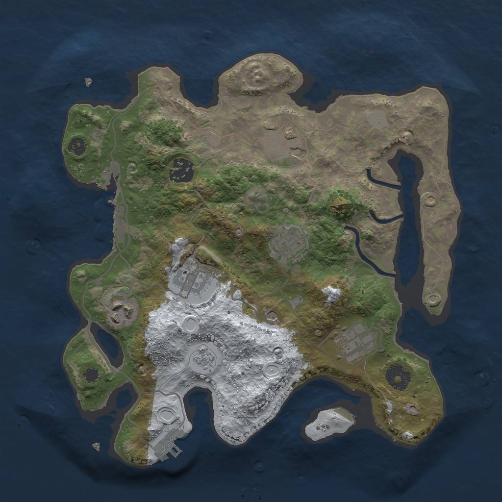 Rust Map: Procedural Map, Size: 3000, Seed: 1030927342, 15 Monuments