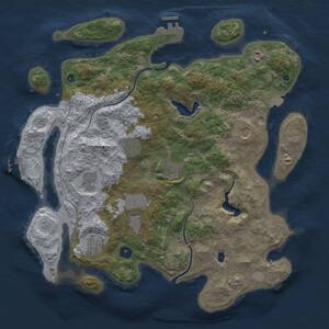 Thumbnail Rust Map: Procedural Map, Size: 4000, Seed: 2007, 14 Monuments