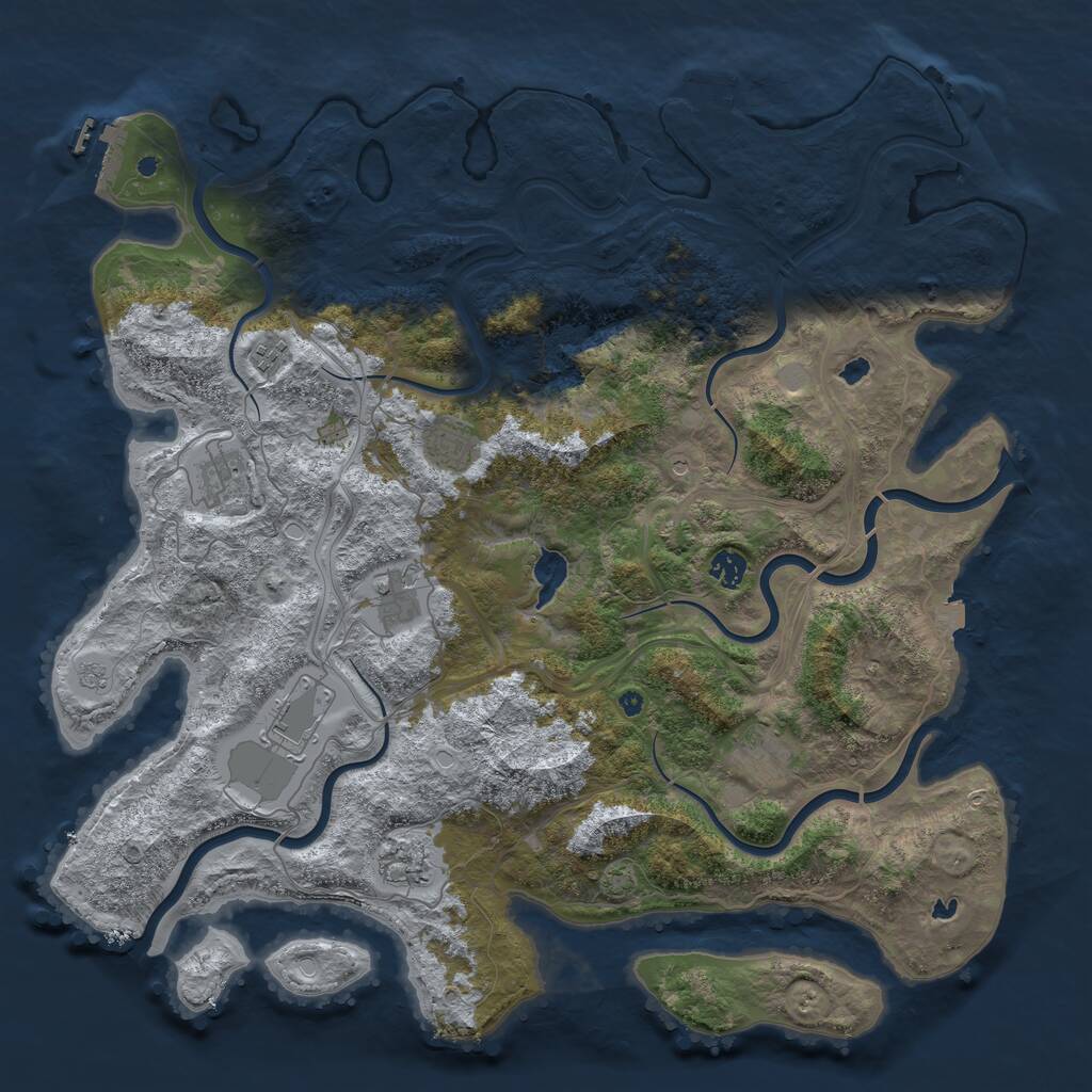 Rust Map: Procedural Map, Size: 4500, Seed: 23008, 14 Monuments
