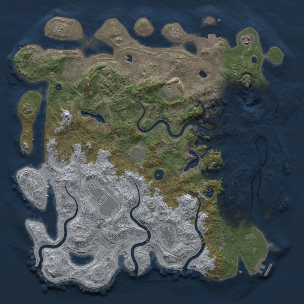 Rust Map: Procedural Map, Size: 4500, Seed: 113008, 15 Monuments