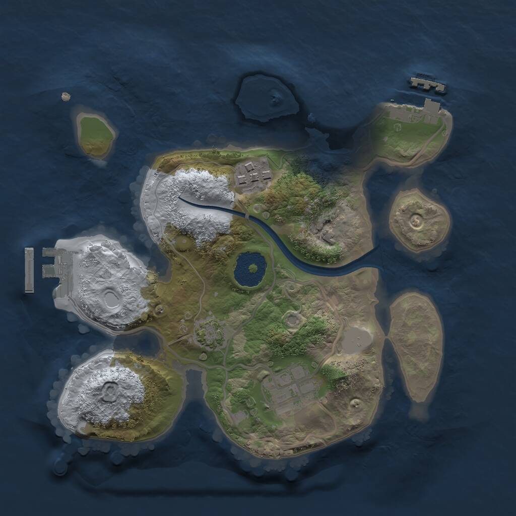 Rust Map: Procedural Map, Size: 2300, Seed: 12345, 6 Monuments