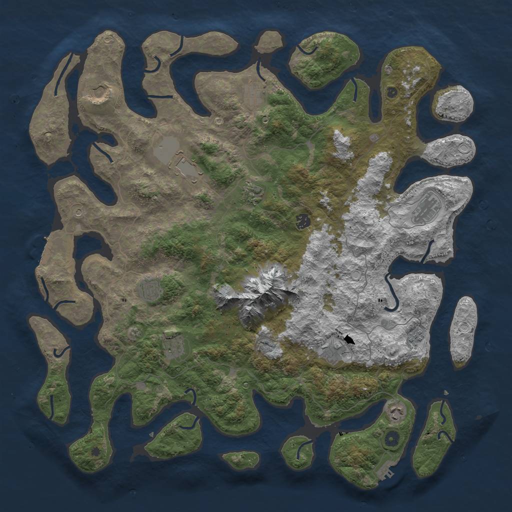Rust Map: Procedural Map, Size: 5000, Seed: 1901771183, 19 Monuments