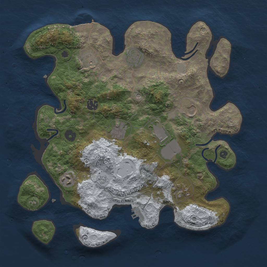 Rust Map: Procedural Map, Size: 3500, Seed: 1746453, 17 Monuments