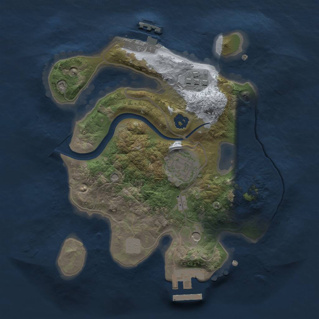 Rust Map: Procedural Map, Size: 2200, Seed: 979797, 6 Monuments