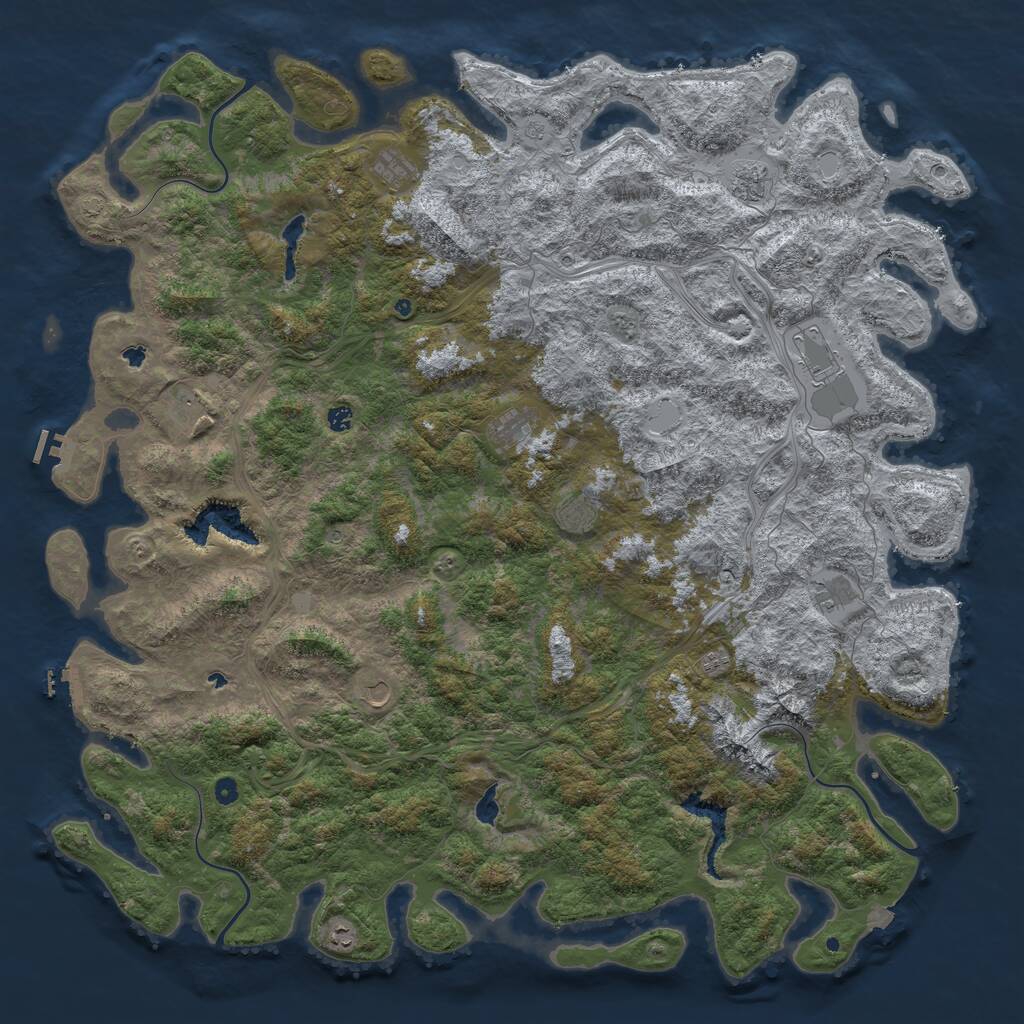 Rust Map: Procedural Map, Size: 6000, Seed: 32767, 17 Monuments