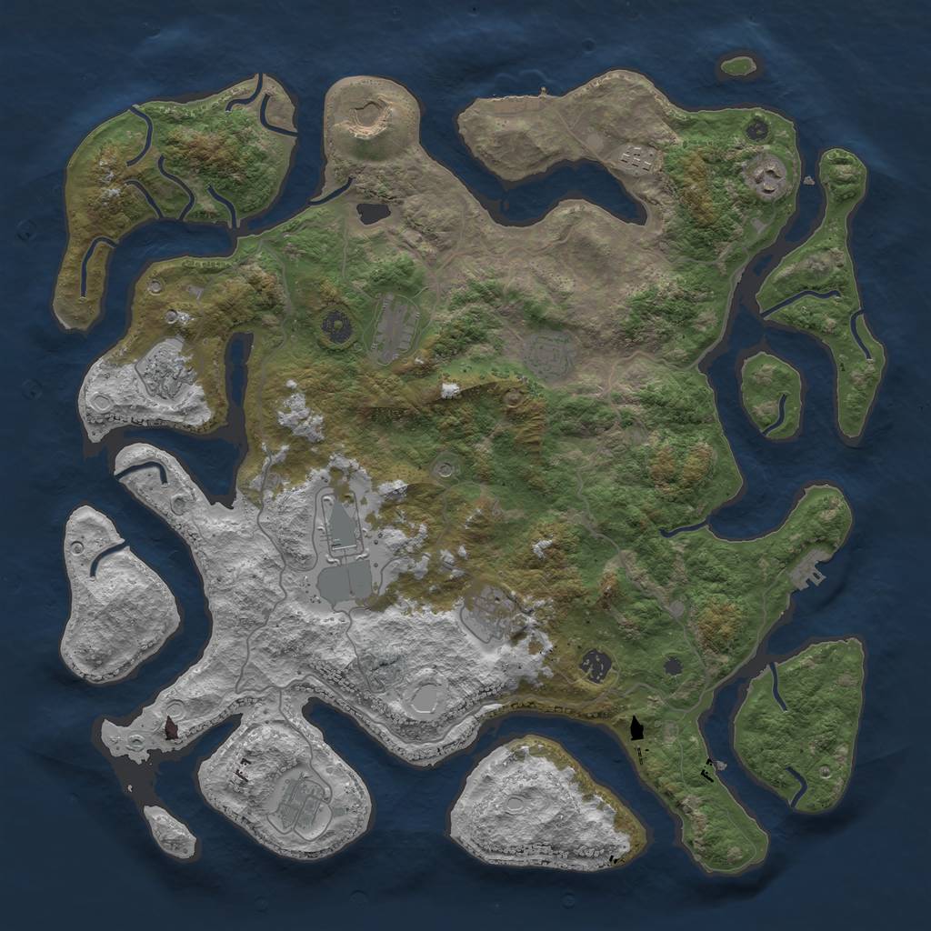 Rust Map: Procedural Map, Size: 4500, Seed: 5044, 21 Monuments