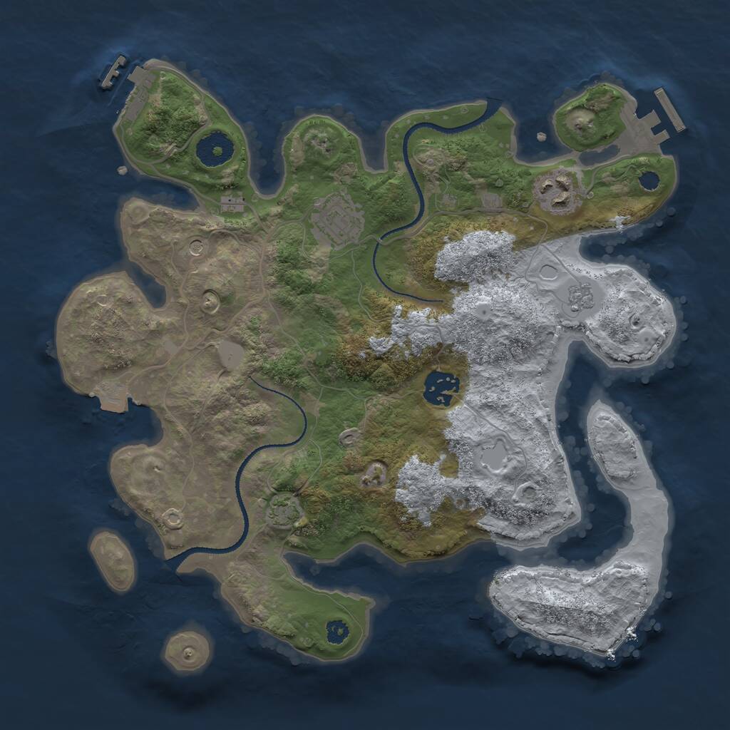 Rust Map: Procedural Map, Size: 3100, Seed: 6423, 9 Monuments