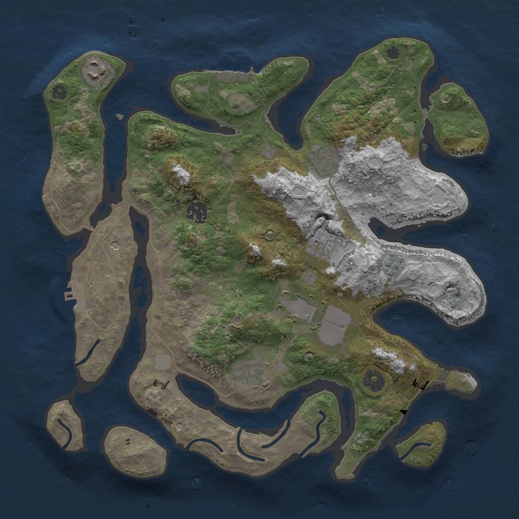 Rust Map: Procedural Map, Size: 3600, Seed: 390, 15 Monuments
