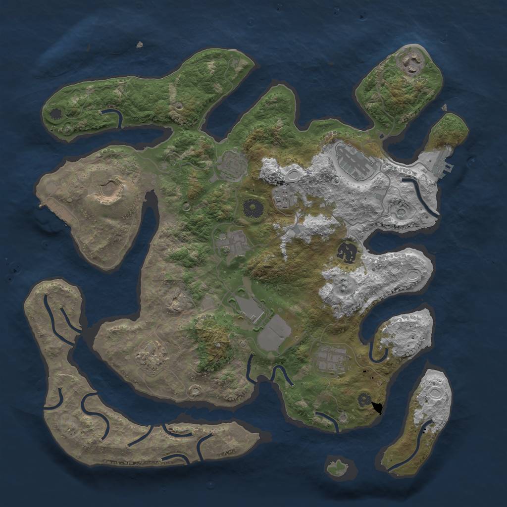 Rust Map: Procedural Map, Size: 3800, Seed: 78649, 18 Monuments
