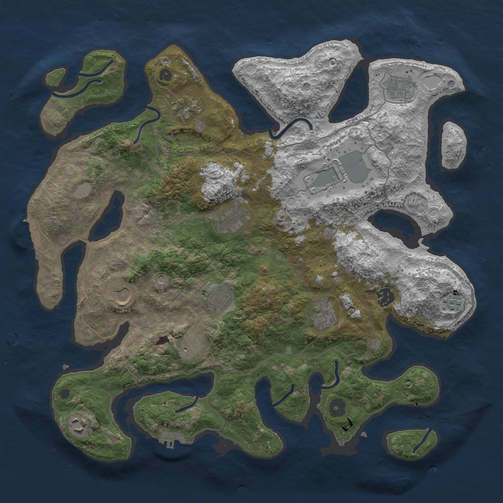 Rust Map: Procedural Map, Size: 4200, Seed: 974519643, 19 Monuments