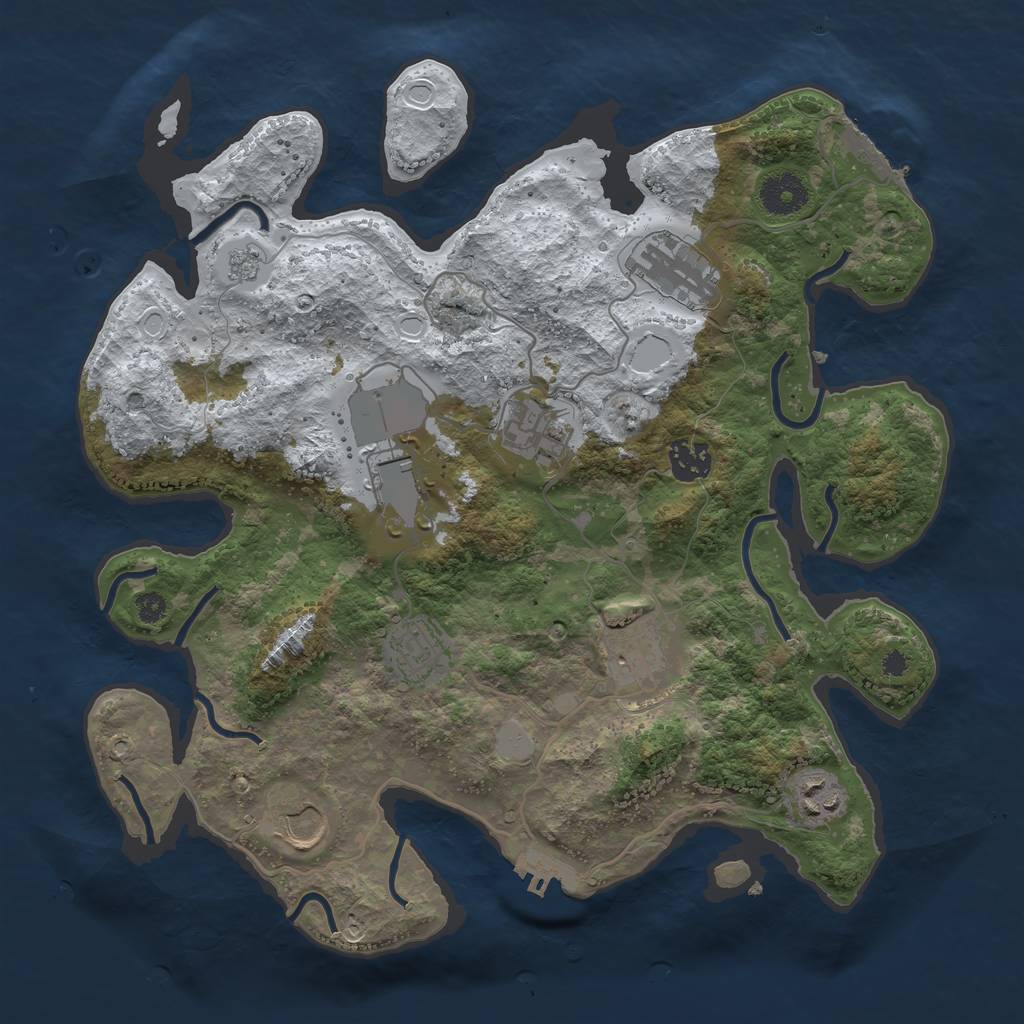 Rust Map: Procedural Map, Size: 3500, Seed: 3859901, 16 Monuments