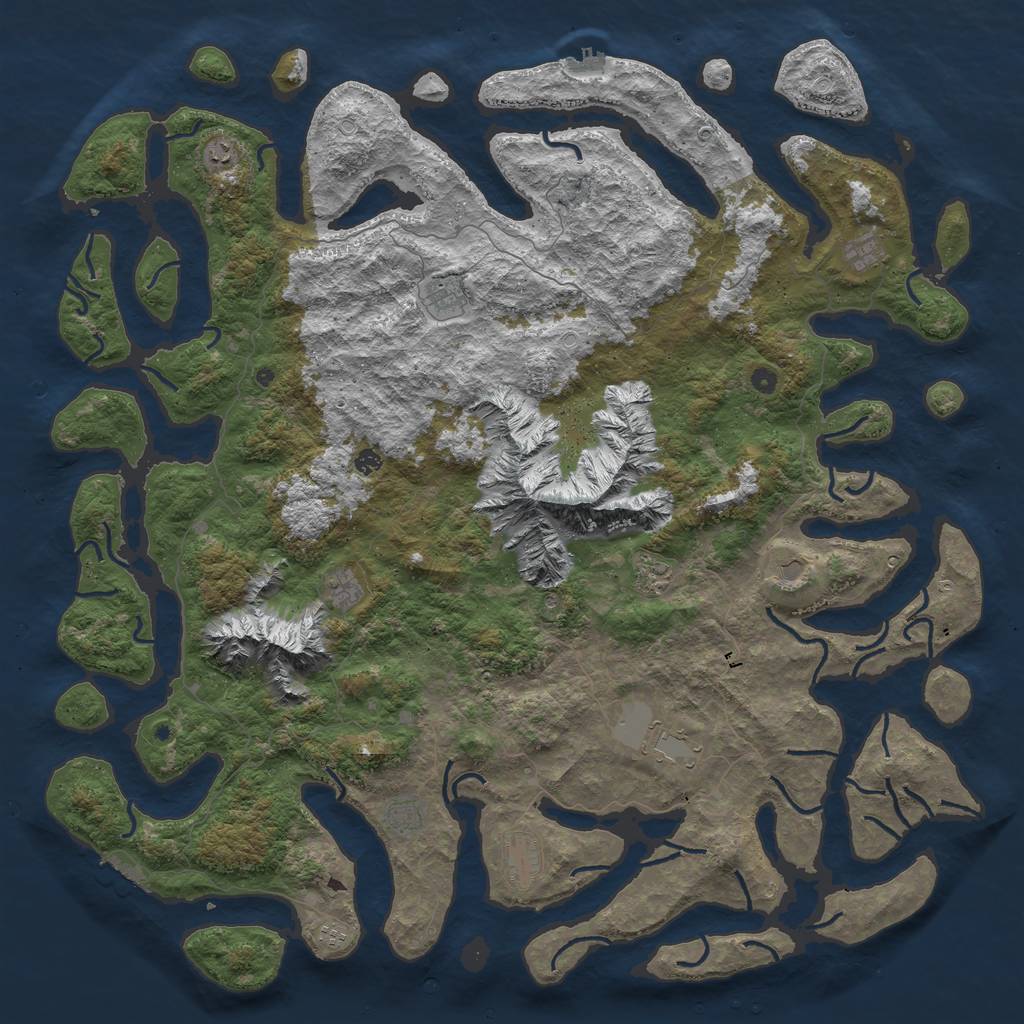 Rust Map: Procedural Map, Size: 6000, Seed: 167, 22 Monuments