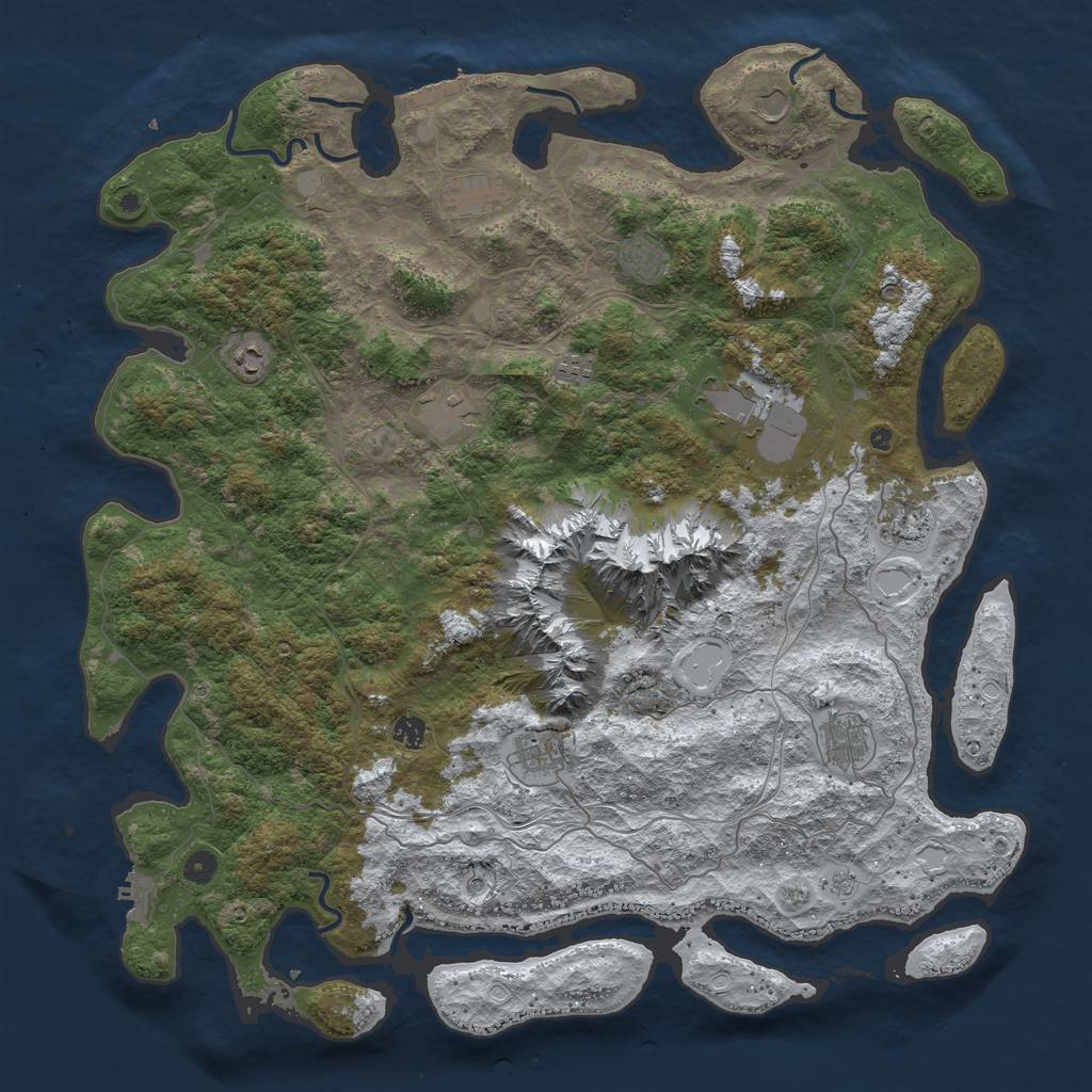 Rust Map: Procedural Map, Size: 5000, Seed: 6878548, 20 Monuments