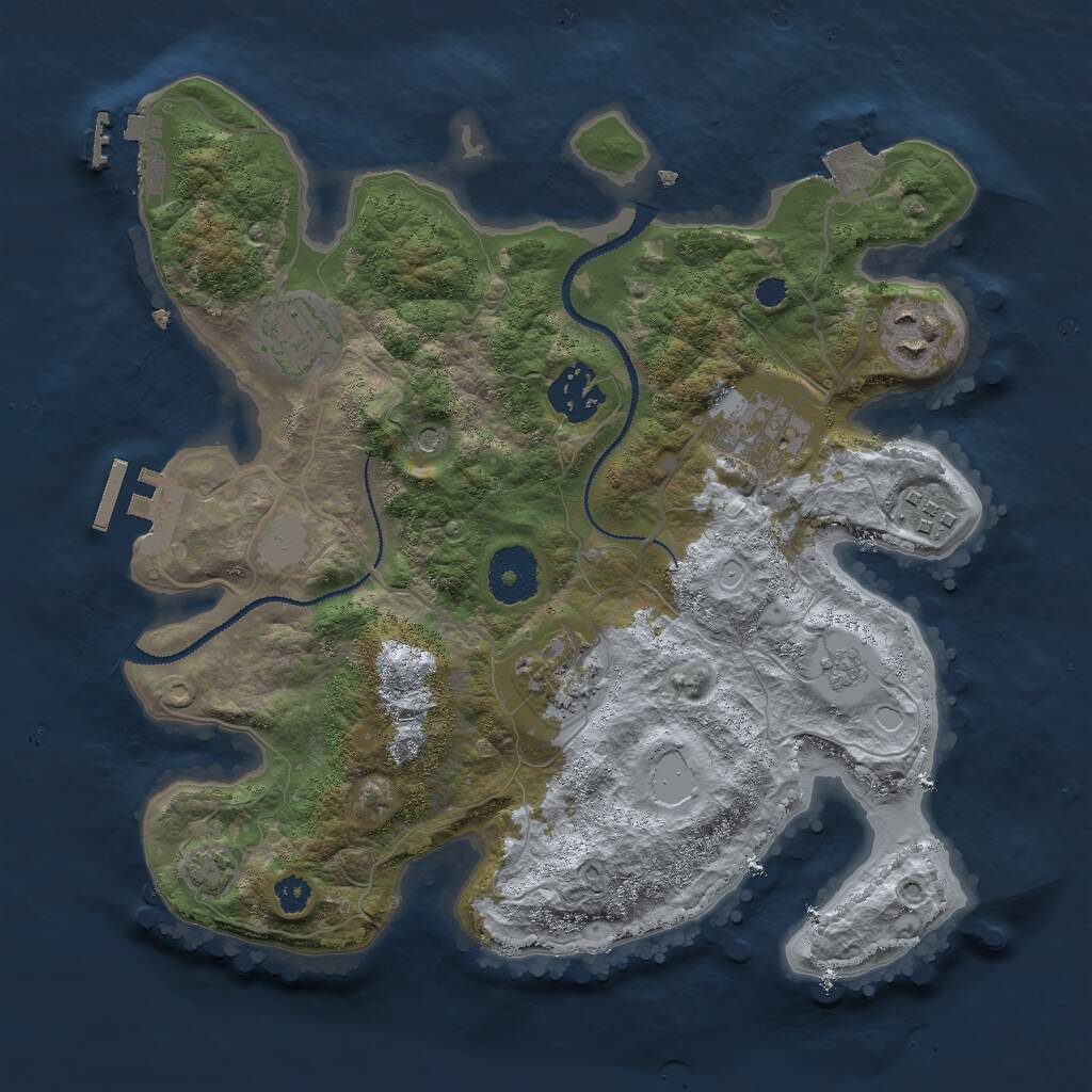 Rust Map: Procedural Map, Size: 3000, Seed: 1580074509, 12 Monuments