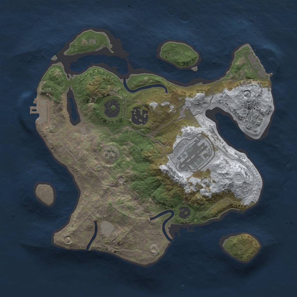 Rust Map: Procedural Map, Size: 2500, Seed: 506900, 10 Monuments