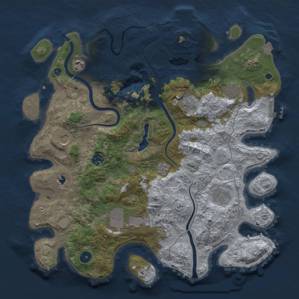 Rust Map: Procedural Map, Size: 4000, Seed: 83088911, 15 Monuments