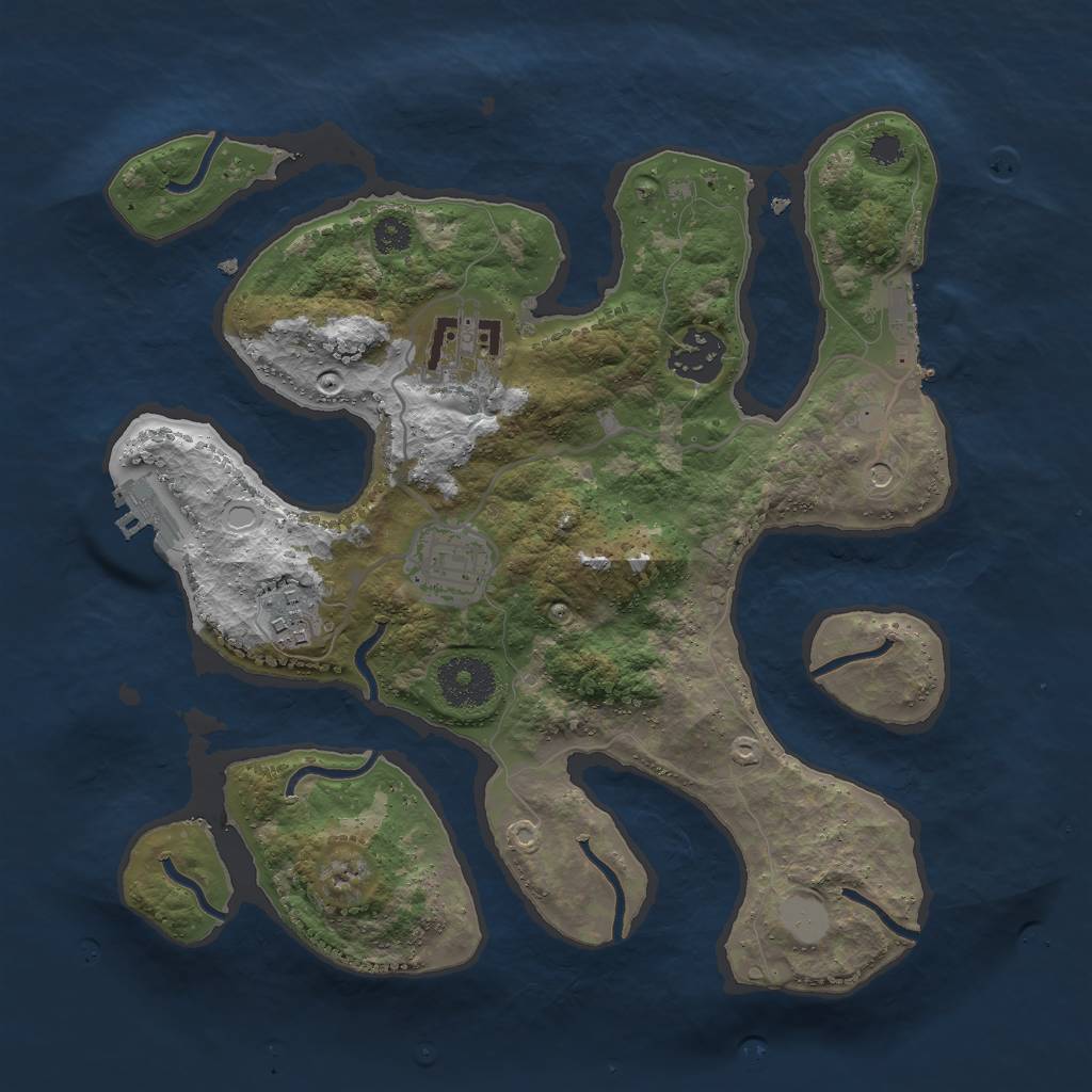 Rust Map: Procedural Map, Size: 3000, Seed: 936469983, 12 Monuments