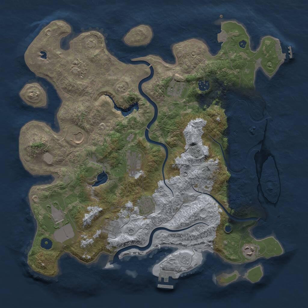 Rust Map: Procedural Map, Size: 4000, Seed: 14042, 16 Monuments