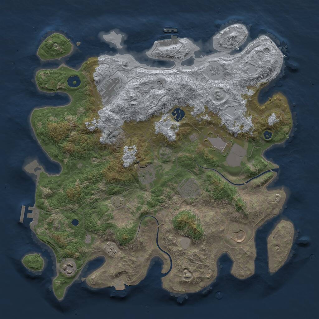 Rust Map: Procedural Map, Size: 3800, Seed: 768362, 14 Monuments