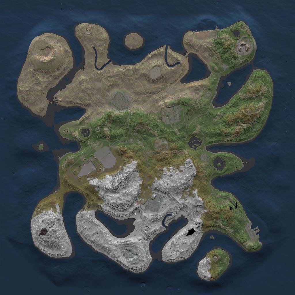 Rust Map: Procedural Map, Size: 3500, Seed: 4371091, 15 Monuments