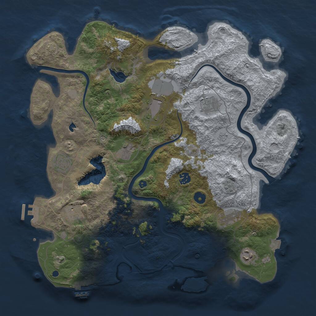 Rust Map: Procedural Map, Size: 4000, Seed: 7185, 15 Monuments