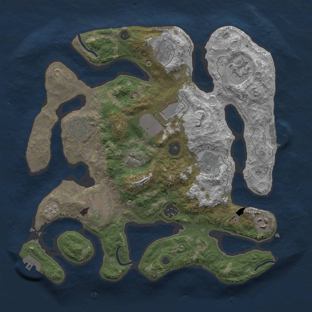 Rust Map: Procedural Map, Size: 3500, Seed: 1470300892, 20 Monuments