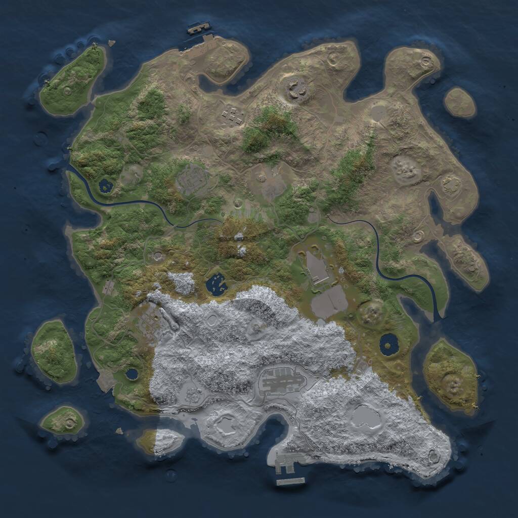 Rust Map: Procedural Map, Size: 3700, Seed: 11558759, 14 Monuments