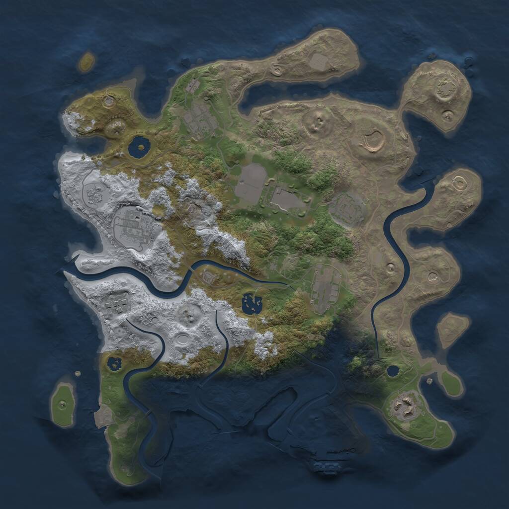 Rust Map: Procedural Map, Size: 3500, Seed: 70801, 14 Monuments