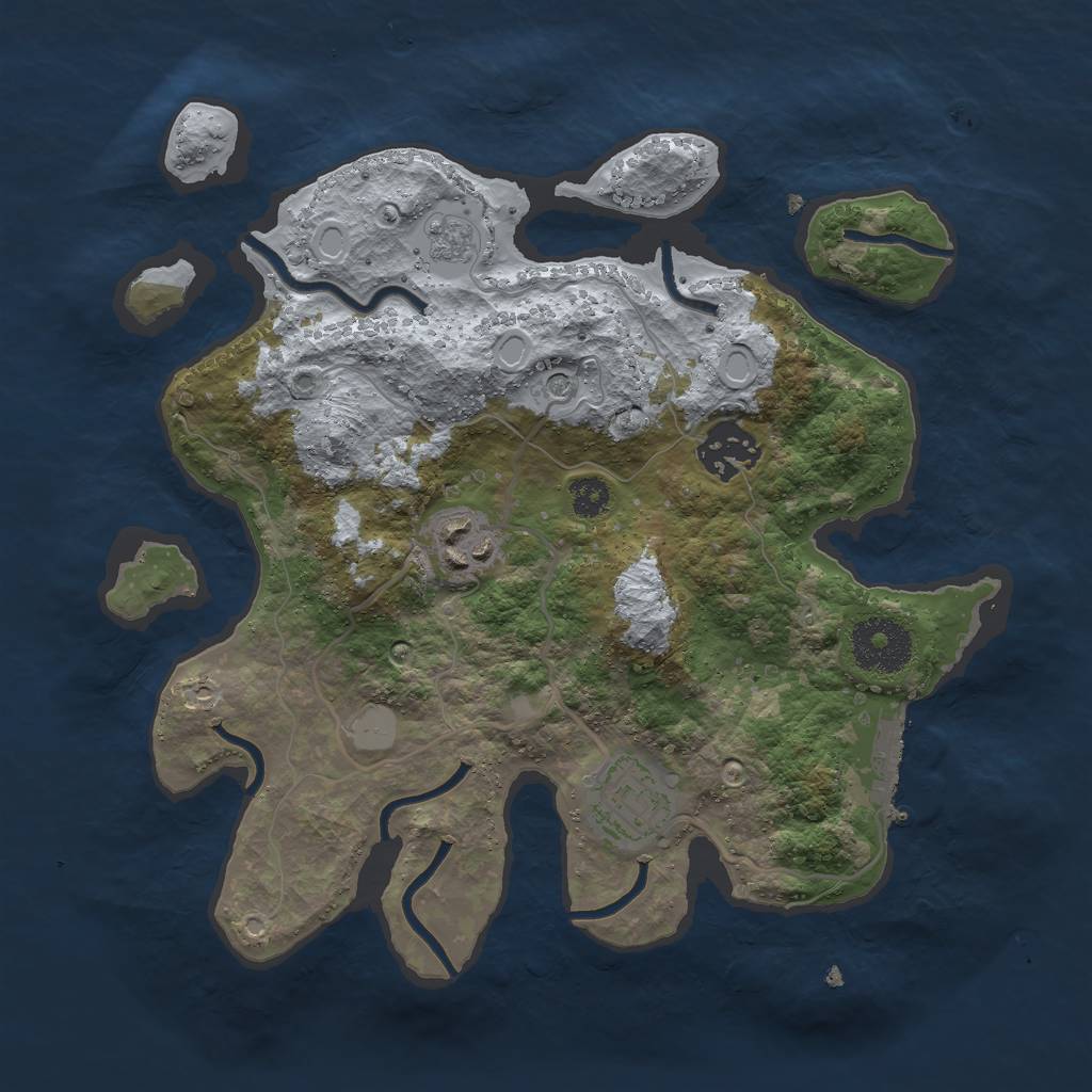 Rust Map: Procedural Map, Size: 2800, Seed: 201030, 9 Monuments