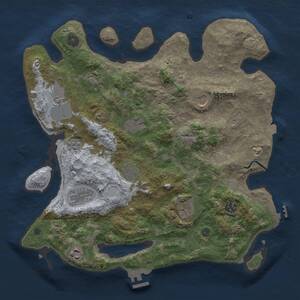 Thumbnail Rust Map: Procedural Map, Size: 3700, Seed: 1628523264, 15 Monuments