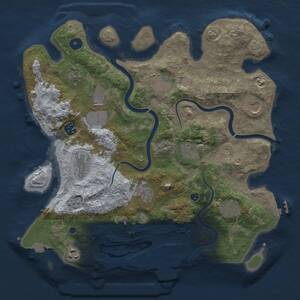 Thumbnail Rust Map: Procedural Map, Size: 3700, Seed: 1628523264, 16 Monuments