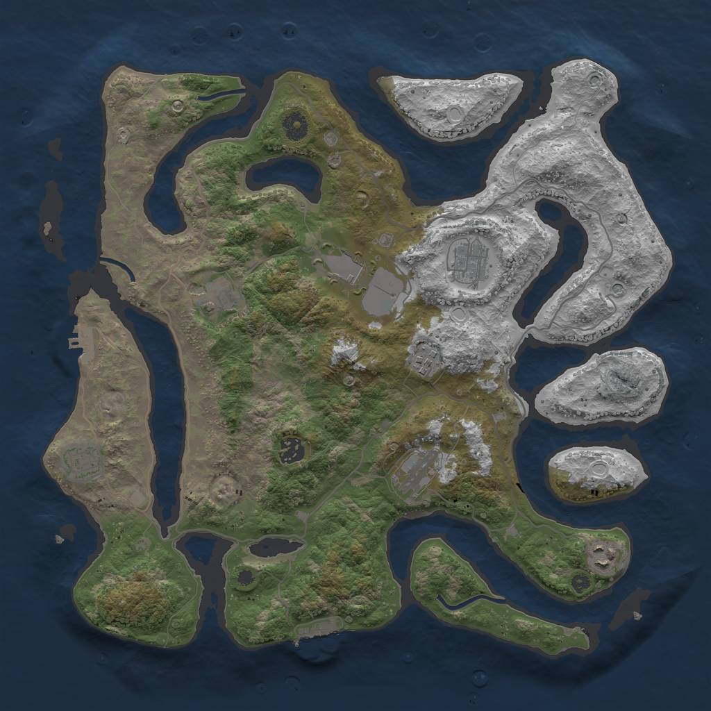 Rust Map: Procedural Map, Size: 4000, Seed: 1268067057, 19 Monuments