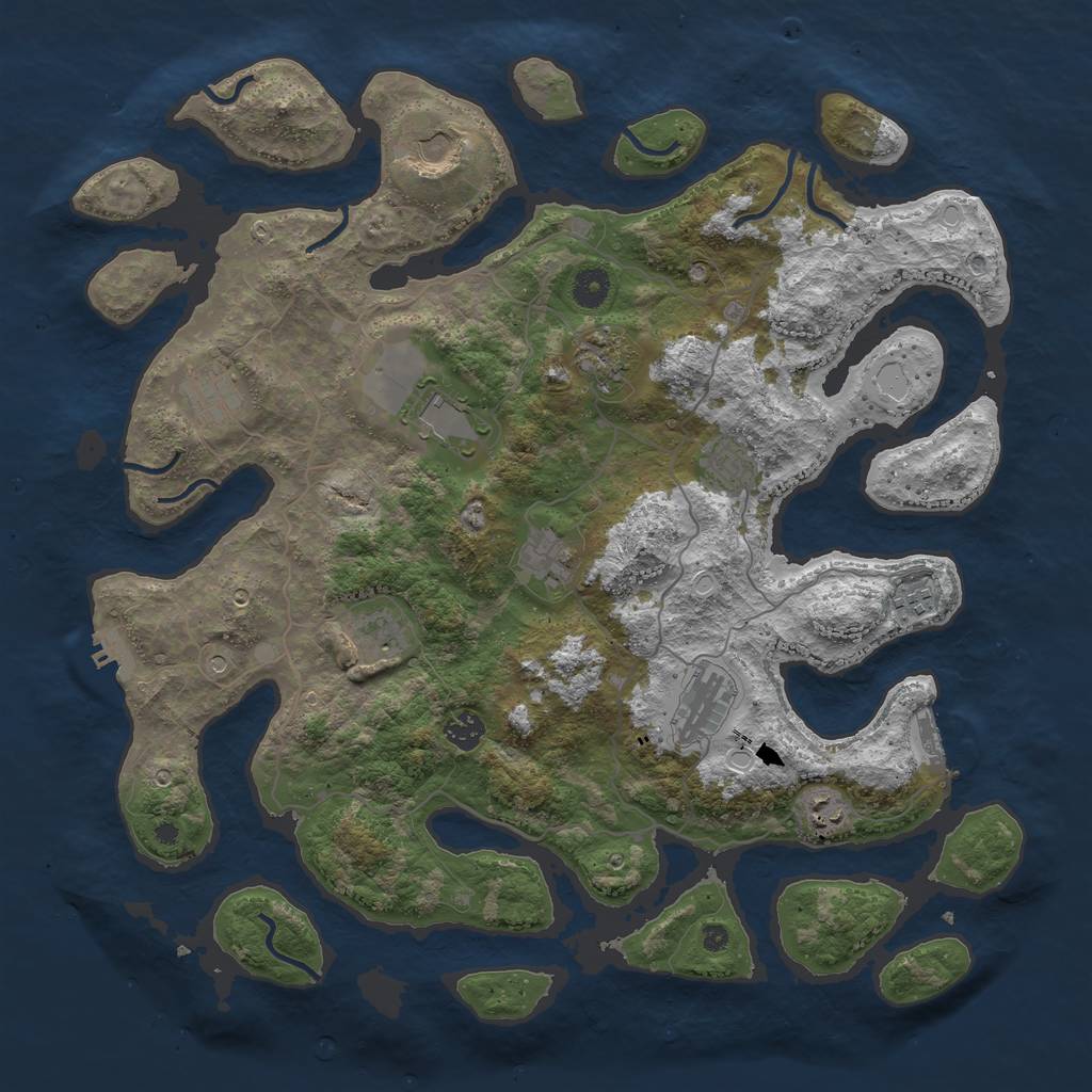 Rust Map: Procedural Map, Size: 4250, Seed: 297014811, 22 Monuments