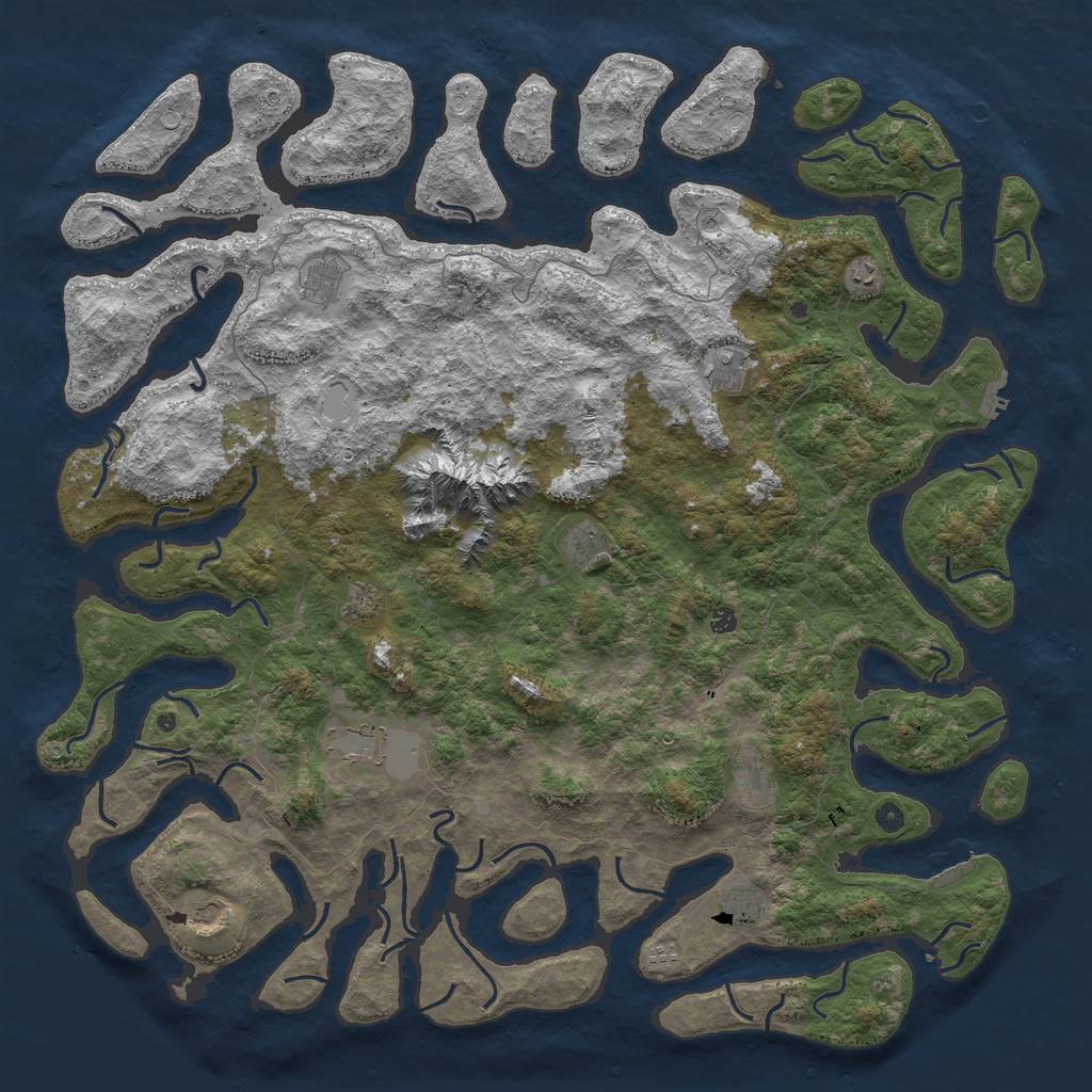 Rust Map: Procedural Map, Size: 6000, Seed: 1000110, 22 Monuments