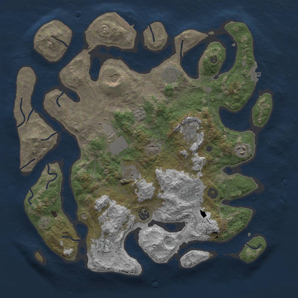 Rust Map: Procedural Map, Size: 4151, Seed: 56, 21 Monuments