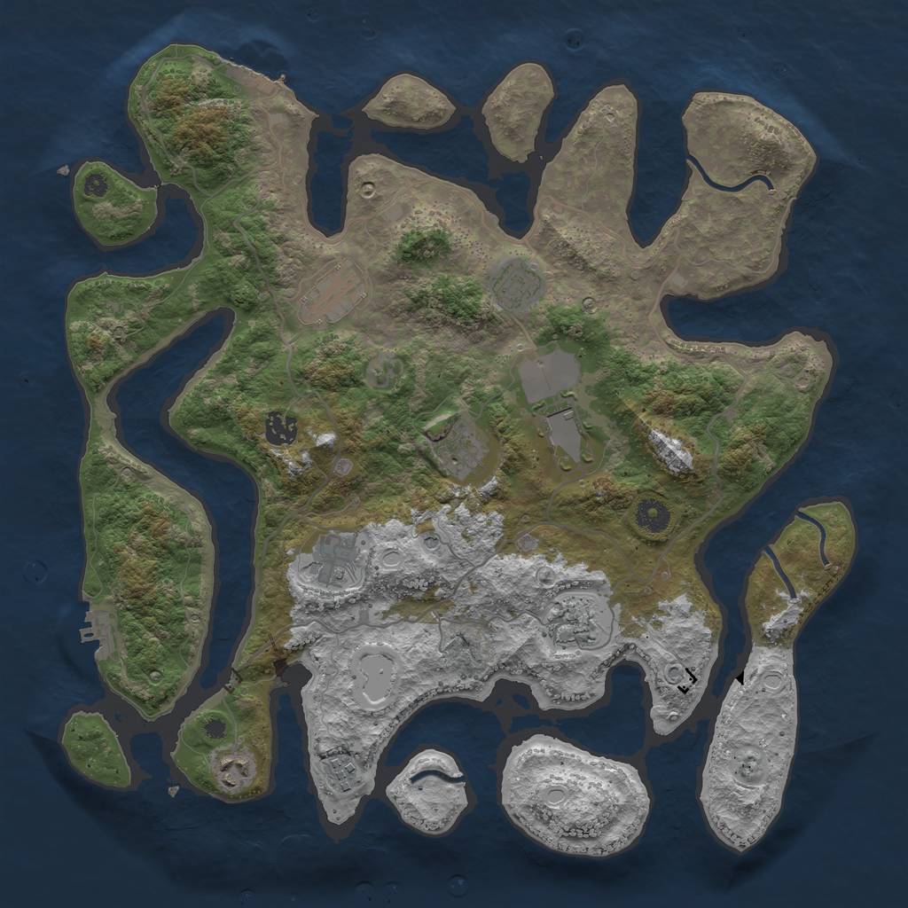 Rust Map: Procedural Map, Size: 4000, Seed: 725277, 17 Monuments