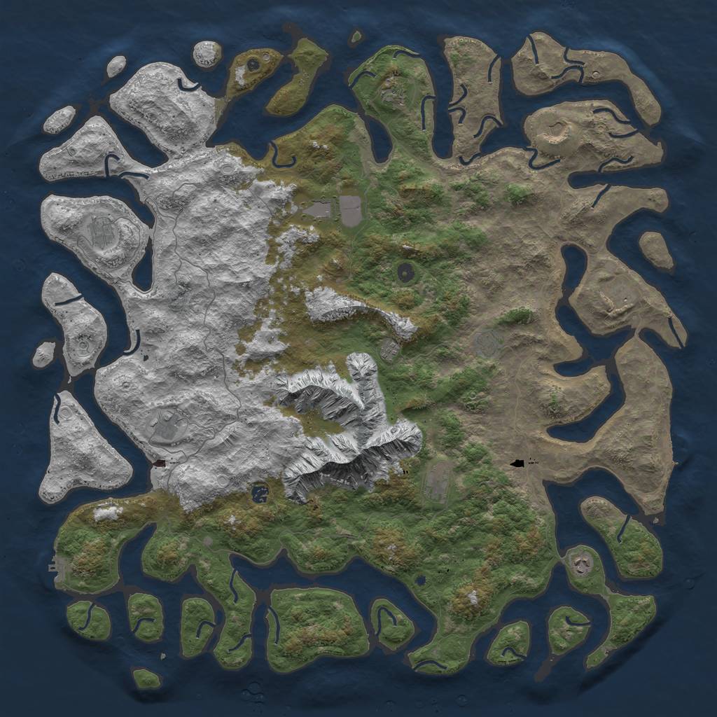 Rust Map: Procedural Map, Size: 6000, Seed: 69260838, 22 Monuments