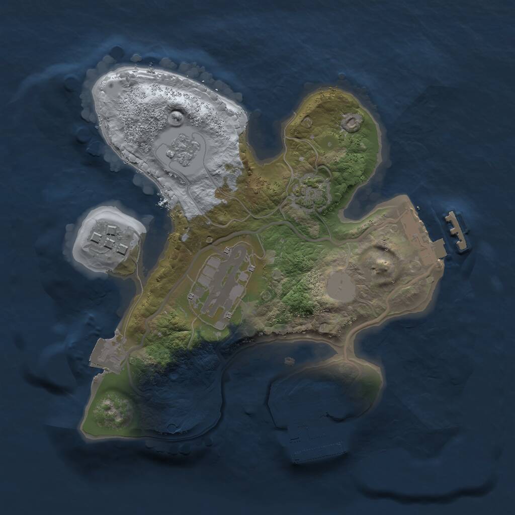Rust Map: Procedural Map, Size: 2000, Seed: 1455715232, 7 Monuments