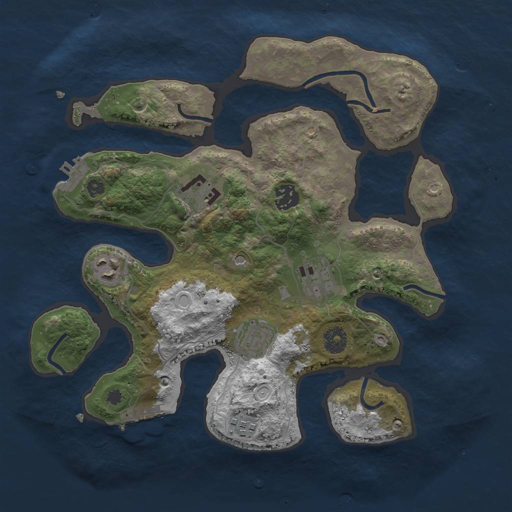 Rust Map: Procedural Map, Size: 3000, Seed: 620847, 14 Monuments