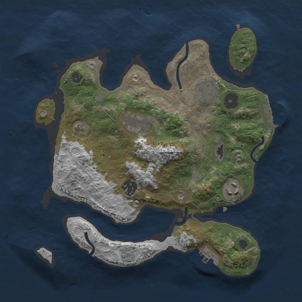 Rust Map: Procedural Map, Size: 3000, Seed: 1409187758, 13 Monuments