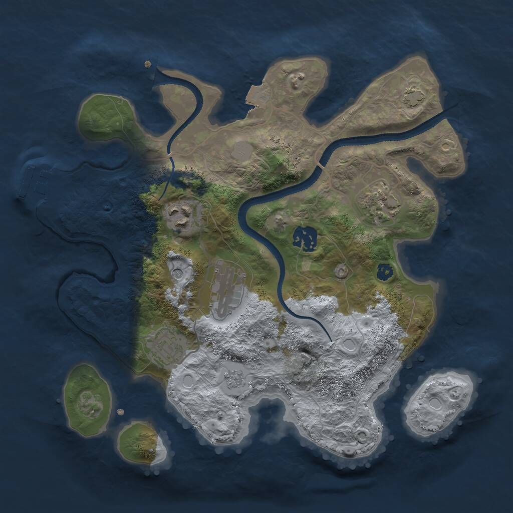 Rust Map: Procedural Map, Size: 3000, Seed: 634512, 10 Monuments