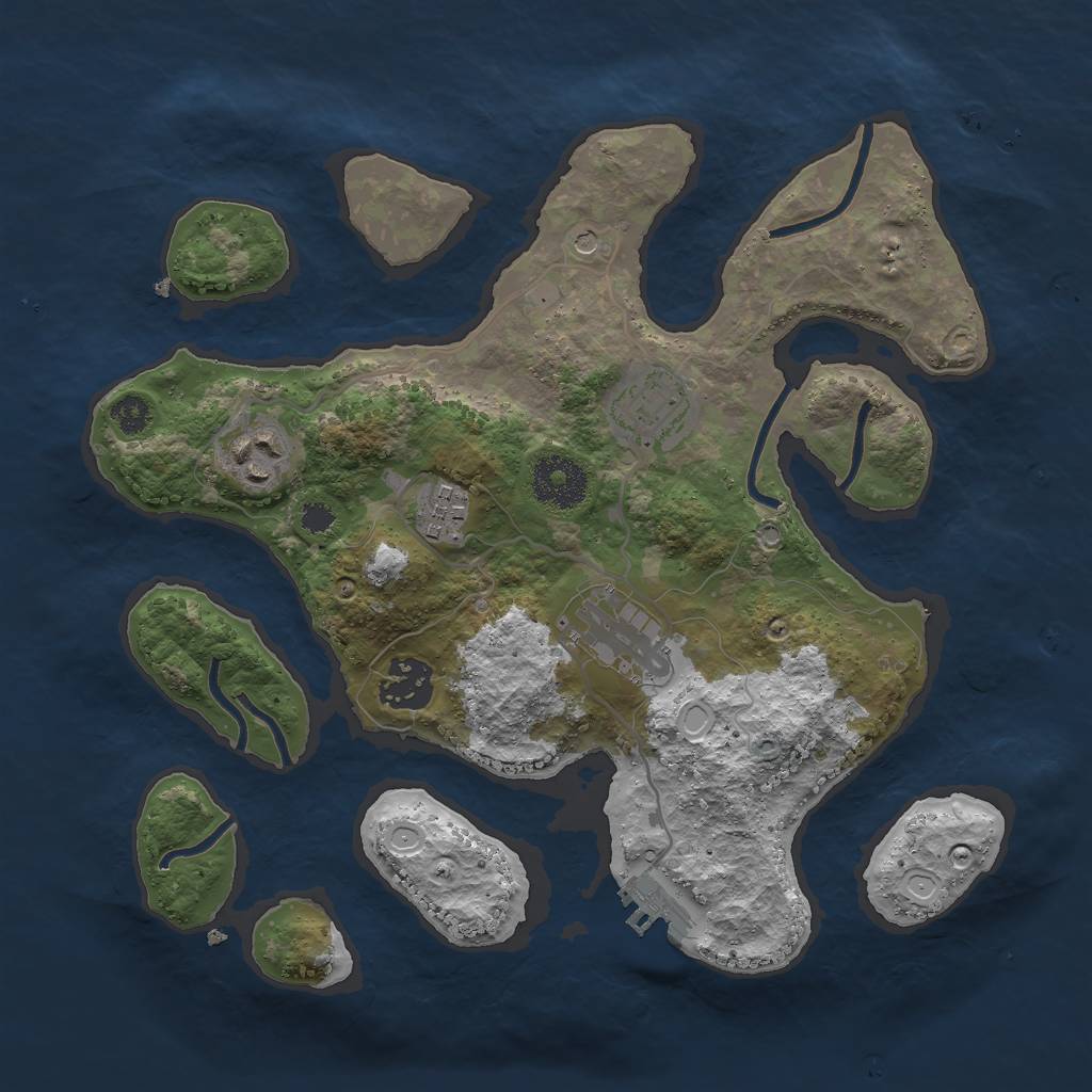 Rust Map: Procedural Map, Size: 3000, Seed: 634512, 15 Monuments