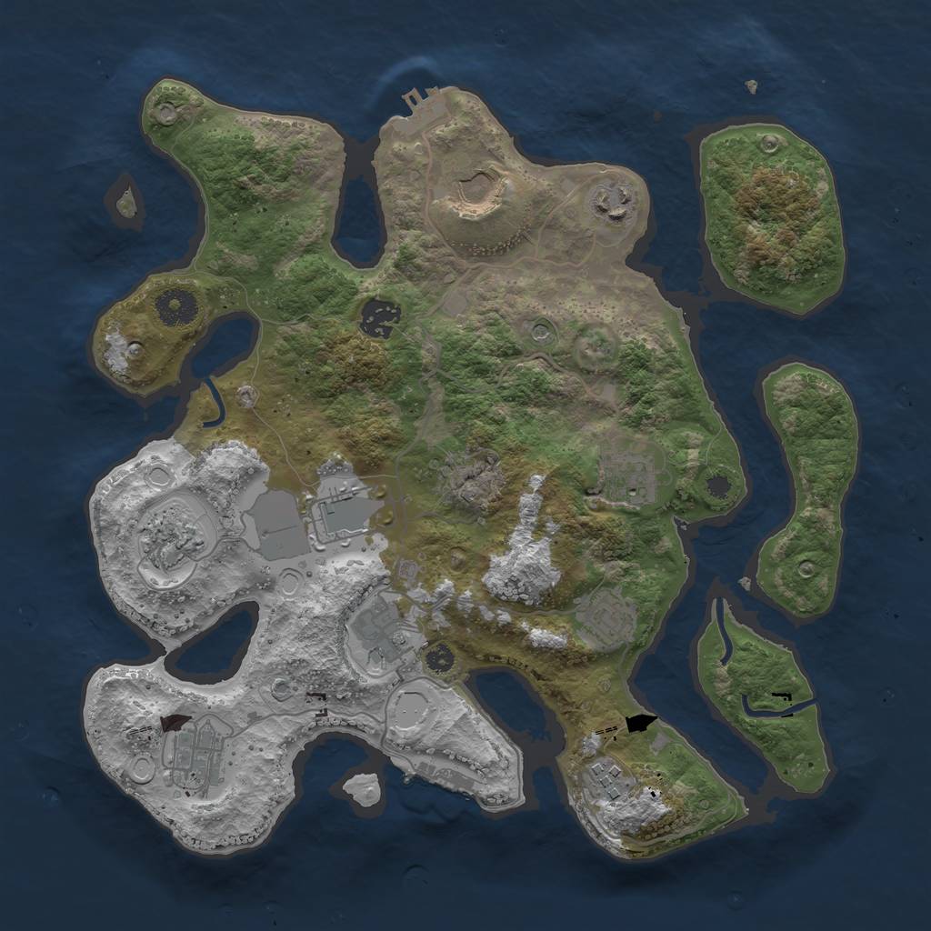 Rust Map: Procedural Map, Size: 3500, Seed: 1895940062, 18 Monuments