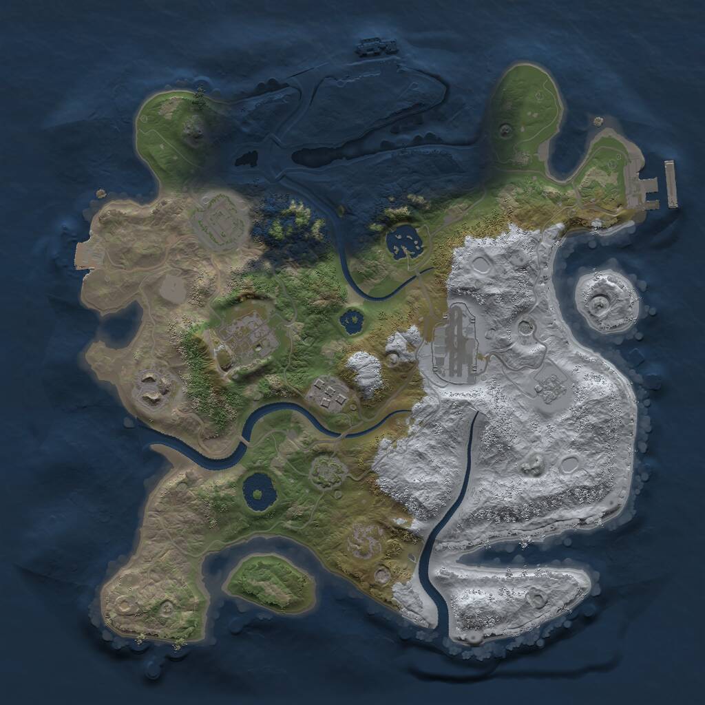 Rust Map: Procedural Map, Size: 3001, Seed: 258, 12 Monuments