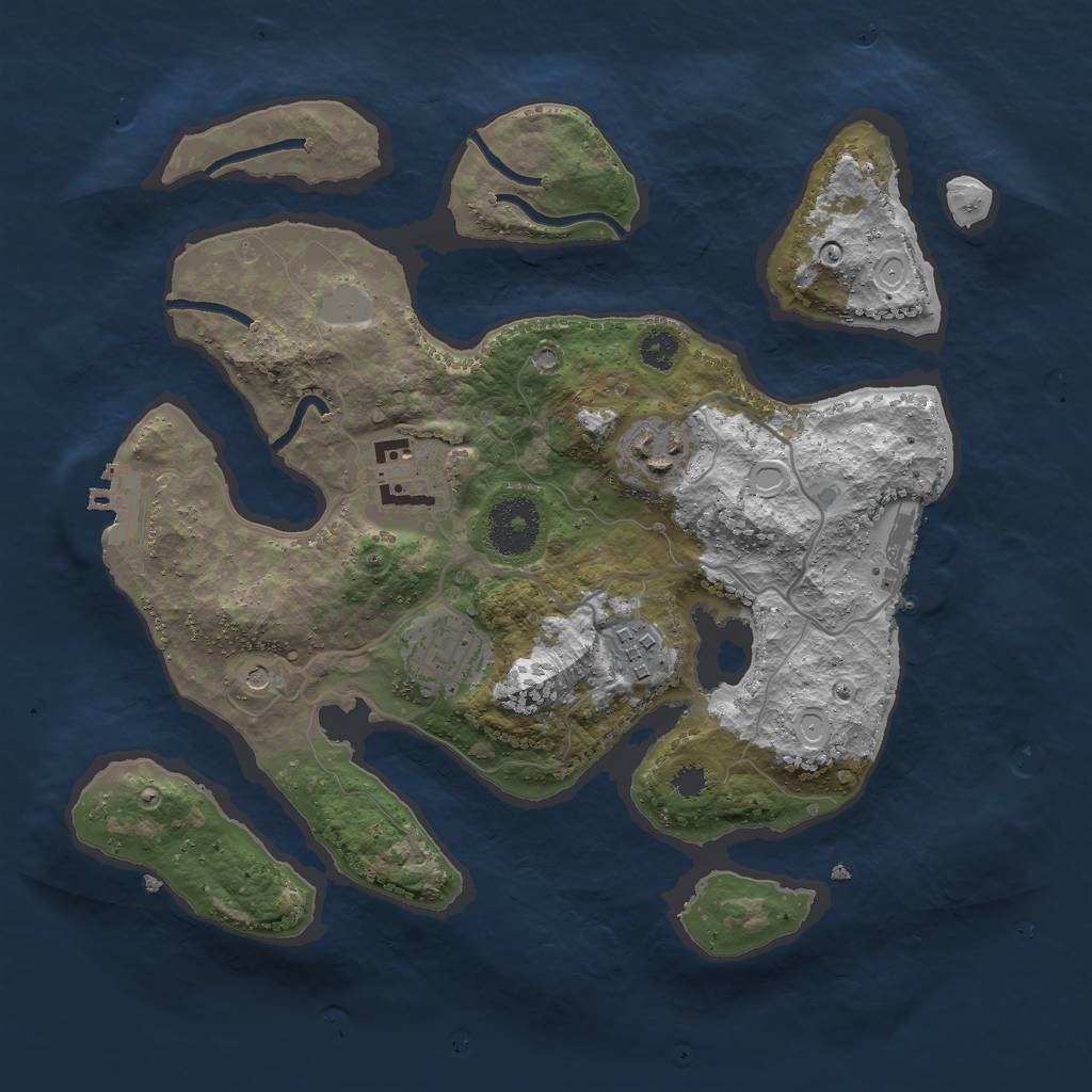 Rust Map: Procedural Map, Size: 3000, Seed: 474105831, 12 Monuments