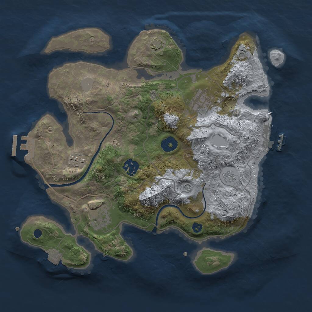 Rust Map: Procedural Map, Size: 3000, Seed: 474105831, 10 Monuments