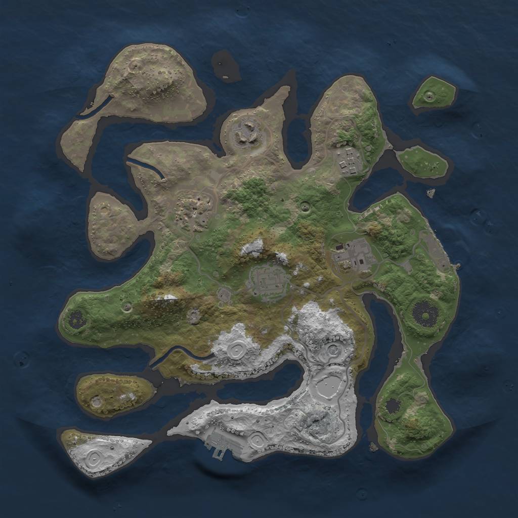 Rust Map: Procedural Map, Size: 3000, Seed: 131500, 13 Monuments