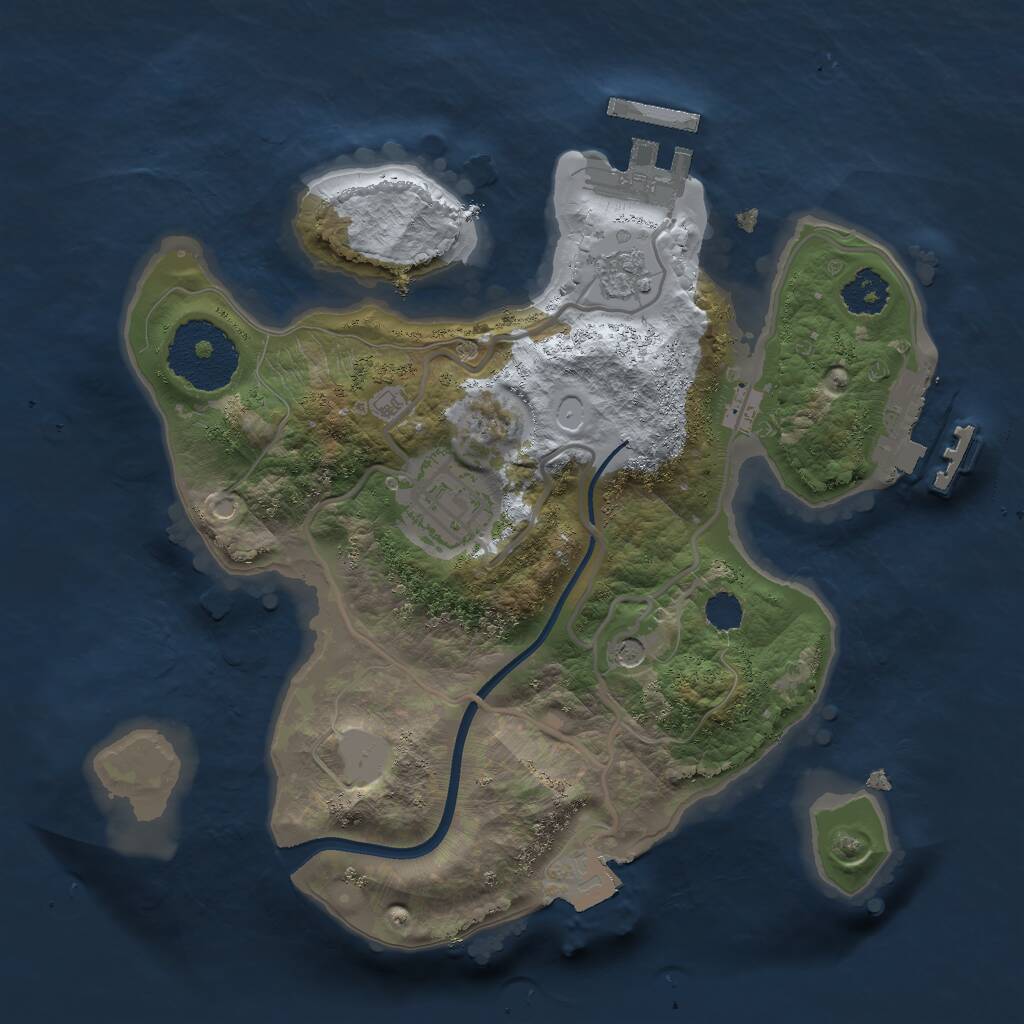 Rust Map: Procedural Map, Size: 2250, Seed: 985698, 6 Monuments
